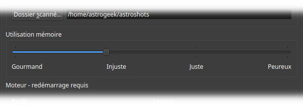 Préférences de gestion de la mémoire