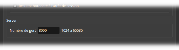 Réglages du serveur web