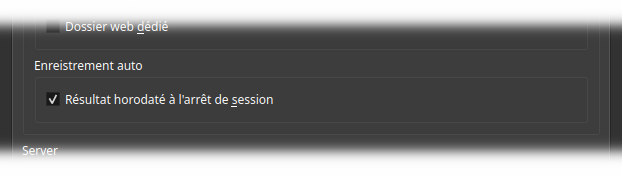 Préférences de l’autosave