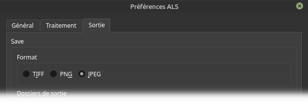 Main output file format preferences